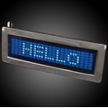 Blue Scrolling Text Belt Buckle